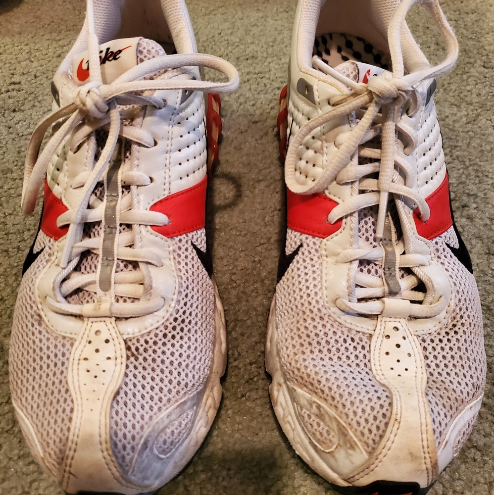 Men's Nike ZoomAir 308725, white with red accents, size 8